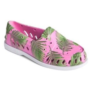 Sperry Mens Size 7 Authentic Original Float Boat Water Shoe Pink Palm Leaf